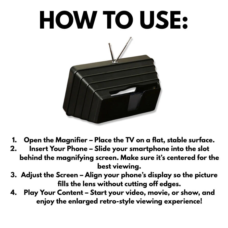 Retro TV Phone Screen Magnifier - Vintage Brown